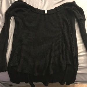 Black, high-low sweater